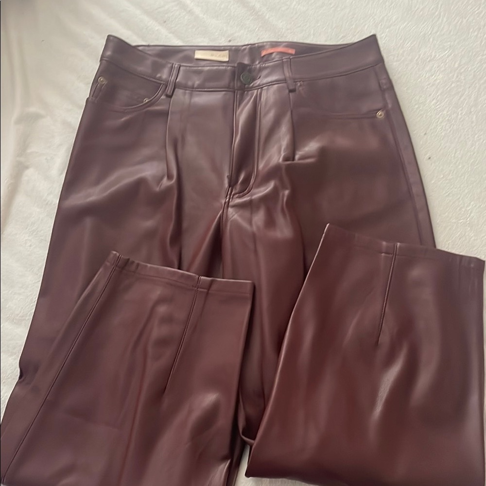 Pilcro Burgundy Faux Leather Pants
